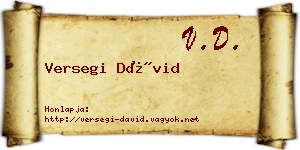 Versegi Dávid névjegykártya